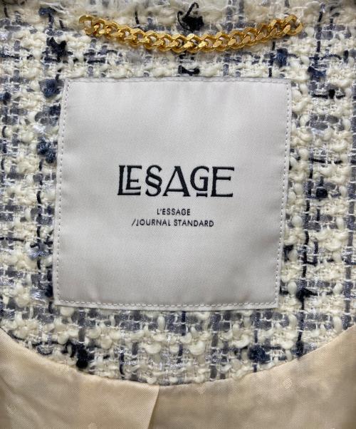 LESSAGE（レサージュ）LESSAGE (レサージュ) GIOLICAツイード BIGジャケット ホワイト サイズ:表記無の古着・服飾アイテム