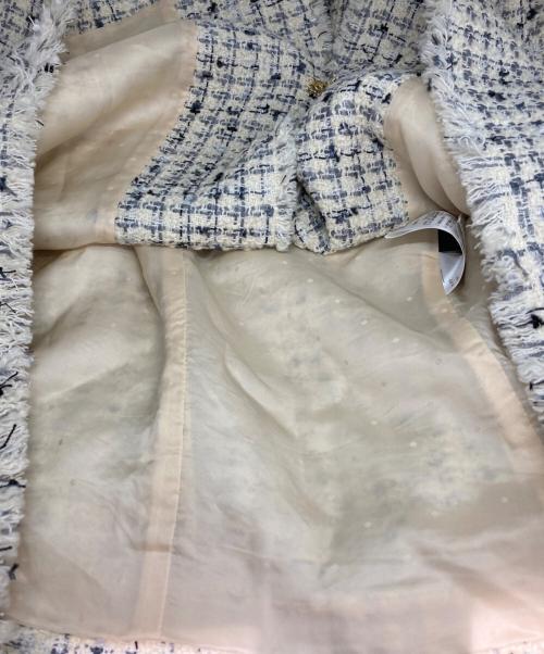 LESSAGE（レサージュ）LESSAGE (レサージュ) GIOLICAツイード BIGジャケット ホワイト サイズ:表記無の古着・服飾アイテム