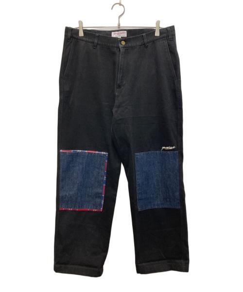 YARDSALE（ヤードセール）YARDSALE (ヤードセール) 切替デニムパンツ ブラック サイズ:Ｌの古着・服飾アイテム