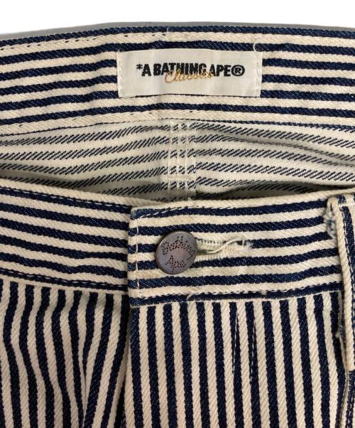 A BATHING APE（ア ベイシング エイプ）A BATHING APE (ア ベイシング エイプ) ペインターパンツ ホワイト×ブルー サイズ:Ｌの古着・服飾アイテム