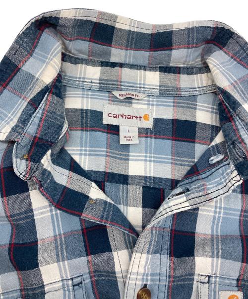 CarHartt（カーハート）CarHartt (カーハート) チェックシャツ ブルー サイズ:Lの古着・服飾アイテム