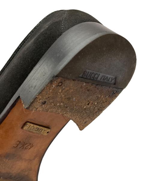 GUCCI（グッチ）GUCCI (グッチ) スエードローファー ブラック サイズ:42 1/2の古着・服飾アイテム