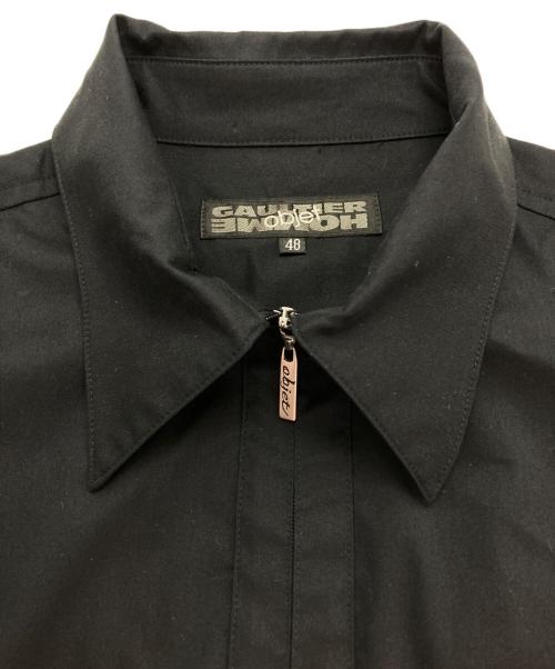 GAULTIER HOMME objet（ゴルチエオムオブジェ）GAULTIER HOMME objet (ゴルチエオムオブジェット) ジップシャツ ブラック サイズ:48の古着・服飾アイテム