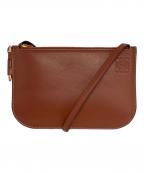 LOEWEロエベ）の古着「ゲートダブルジップポーチ」｜ブラウン