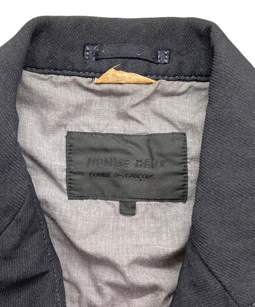 COMME des GARCONS HOMME DEUX（コムデギャルソン オム ドゥ）COMME des GARCONS HOMME DEUX (コムデギャルソン オム ドゥ) ポリ縮絨製品染めテーラードジャケット ネイビー サイズ:Ｓ　の古着・服飾アイテム