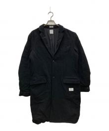 BEDWIN &THE HEARTBREAKERS（ベドウィンアンドザ ハートブレイカーズ）の古着「TWEED CHESTER COAT BYRNE/ツイード　チェスター　コート　バーン」｜ブラック