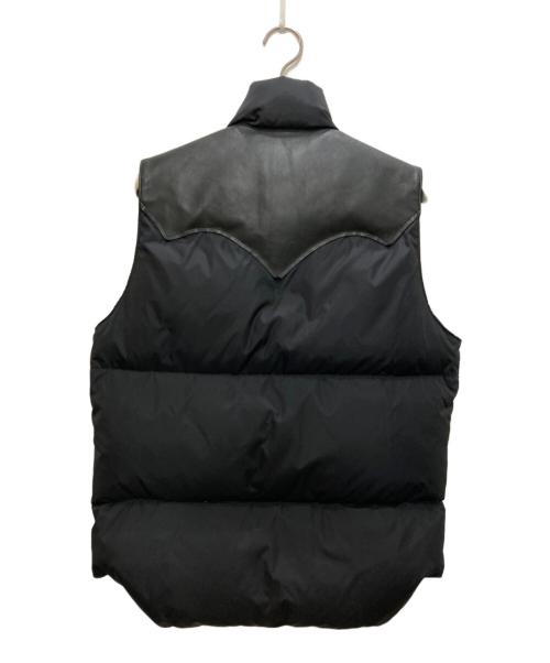 RockyMountainFeatherBed（ロッキーマウンテンフェザーベッド）RockyMountainFeatherBed (ロッキーマウンテンフェザーベッド) レザー切替ダウンベスト ブラック サイズ:38の古着・服飾アイテム