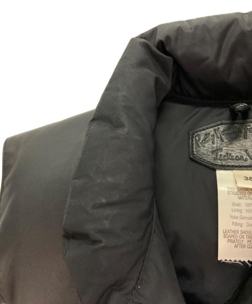 RockyMountainFeatherBed（ロッキーマウンテンフェザーベッド）RockyMountainFeatherBed (ロッキーマウンテンフェザーベッド) レザー切替ダウンベスト ブラック サイズ:38の古着・服飾アイテム