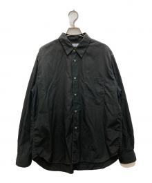 sans limite（サンリミット）の古着「ボックスレギュラーカラー 二本針 長袖シャツ」｜ブラック