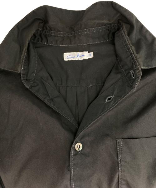 sans limite（サンリミット）Sans limite (サンリミット) ボックスレギュラーカラー 二本針 長袖シャツ ブラックの古着・服飾アイテム
