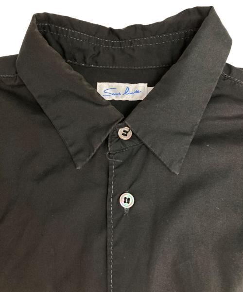 sans limite（サンリミット）Sans limite (サンリミット) ボックスレギュラーカラー 二本針 長袖シャツ ブラックの古着・服飾アイテム