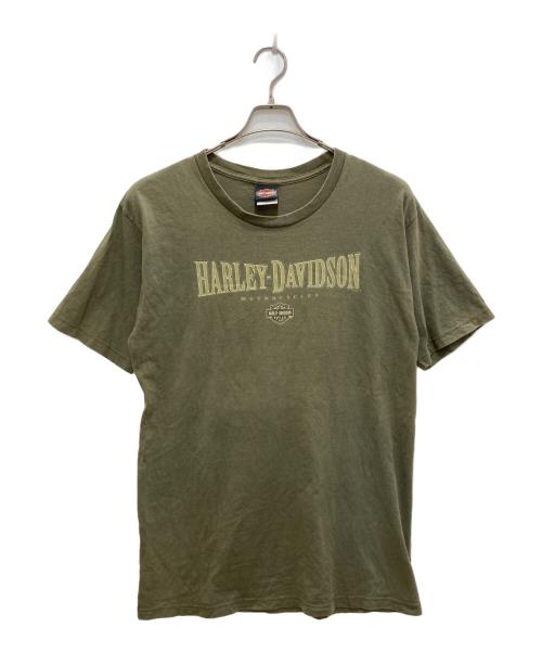 HARLEY-DAVIDSON（ハーレーダビッドソン）HARLEY-DAVIDSON (ハーレーダビッドソン) プリントtシャツ カーキ サイズ:Ｌの古着・服飾アイテム