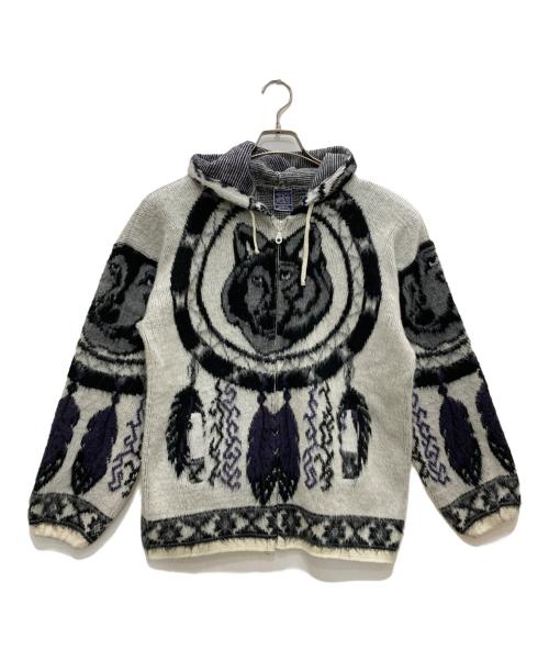 TEJIDOS HIMALAYA（テジドスヒマラヤ）TEJIDOS HIMALAYA (テジドスヒマラヤ) ジップパーカー ホワイト×ブラック サイズ:FREEの古着・服飾アイテム