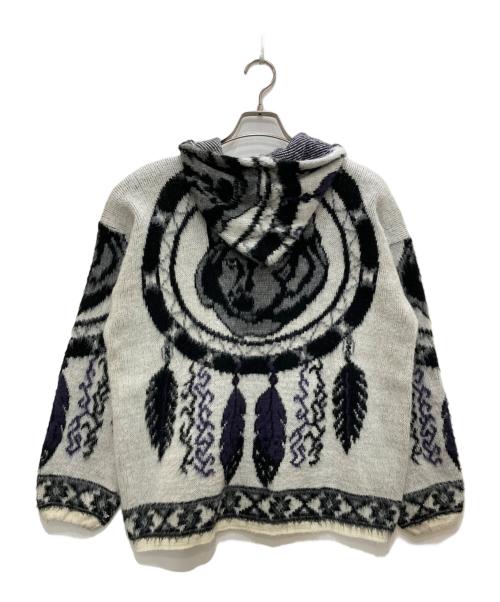 TEJIDOS HIMALAYA（テジドスヒマラヤ）TEJIDOS HIMALAYA (テジドスヒマラヤ) ジップパーカー ホワイト×ブラック サイズ:FREEの古着・服飾アイテム