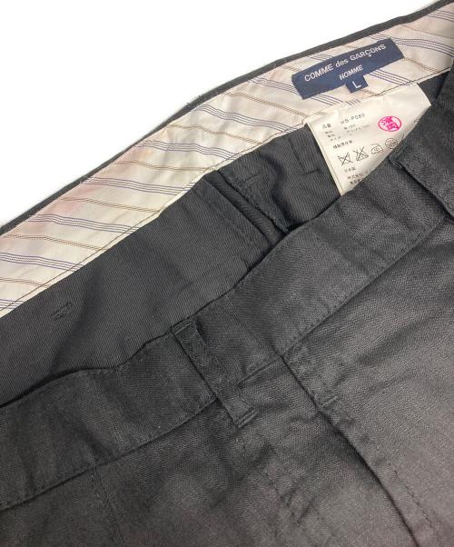 COMME des GARCONS HOMME（コムデギャルソン オム）COMME des GARCONS HOMME (コムデギャルソン オム) リネンスラックスパンツ ブラック サイズ:Ｌの古着・服飾アイテム