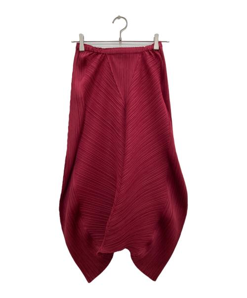 PLEATS PLEASE（プリーツプリーズ）PLEATS PLEASE (プリーツプリーズ) 変形プリーツスカート レッド サイズ:3の古着・服飾アイテム