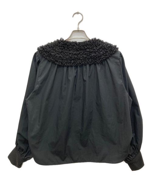 rosy monster（ロージーモンスター）rosy monster (ロージーモンスター) ドットチュールフリルブラウス ブラック サイズ:Fの古着・服飾アイテム