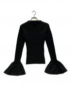 MAISON SPECIALメゾンスペシャル）の古着「Boucle Combination Knit/ブークル　コンビネーション　ニット　」｜ブラック