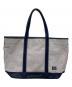 PORTER（ポーター）の古着「BOYFRIEND TOTE CHAMBRAY（L）/ボーイフレンド トート シャンブレー」｜グレー×ネイビー