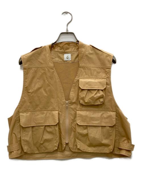 6(ROKU) BEAUTY&YOUTH（ロク ビューティーアンドユース）6(ROKU) BEAUTY&YOUTH (ロク ビューティーアンドユース) コットンフィッシングベスト ベージュ サイズ:FREEの古着・服飾アイテム