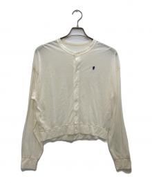 Gymphlex（ジムフレックス）の古着「シアー クルーネックカーディガン」｜ホワイト