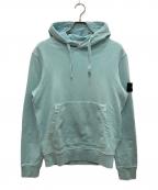 STONE ISLANDストーンアイランド）の古着「ガーメントダイサイドロゴパッチパーカー」｜スカイブルー