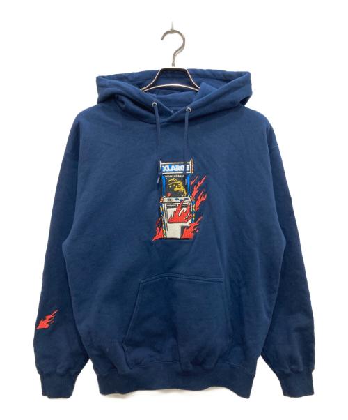 X-LARGE（エクストララージ）X-LARGE (エクストララージ) アーケードゲーム ロゴ フーデッド スウェット ネイビー サイズ:Ⅿの古着・服飾アイテム