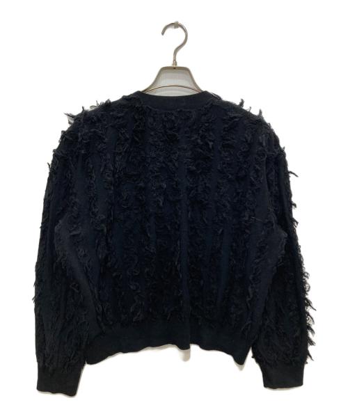 Rie miller（リエ ミラー）Rie miller (リエ ミラー) カットジャガードVネックカーディガン ブラック サイズ:38の古着・服飾アイテム