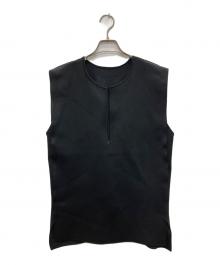 Rie miller（リエ ミラー）の古着「スキッパーニットジレ」｜ブラック