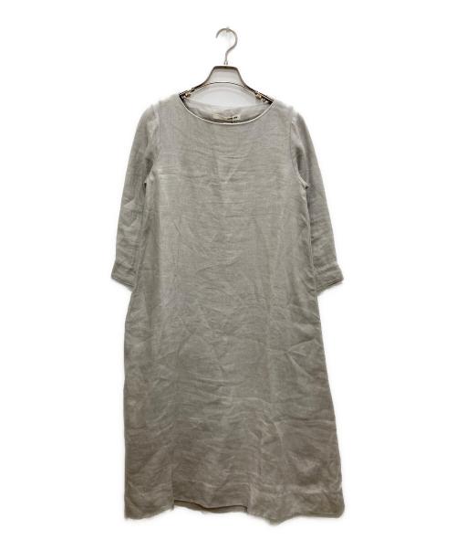 evam eva（エヴァムエヴァ）evam eva (エヴァムエヴァ) ヘンプリネンワンピース グレー サイズ:1の古着・服飾アイテム