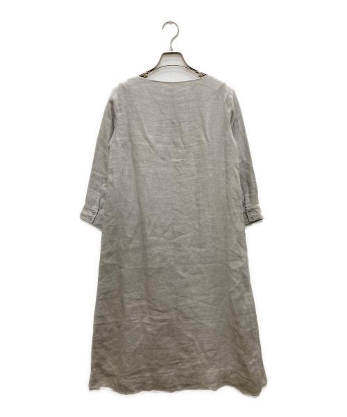 evam eva（エヴァムエヴァ）evam eva (エヴァムエヴァ) ヘンプリネンワンピース グレー サイズ:1の古着・服飾アイテム