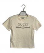 GUCCIグッチ）の古着「プリントTシャツ」｜ベージュ