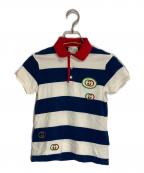 GUCCIグッチ）の古着「ポロシャツ」｜ホワイト×ネイビー