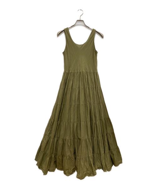 MARIHA（マリハ）MARIHA (マリハ) ノースリーブティアードワンピース オリーブ サイズ:38の古着・服飾アイテム