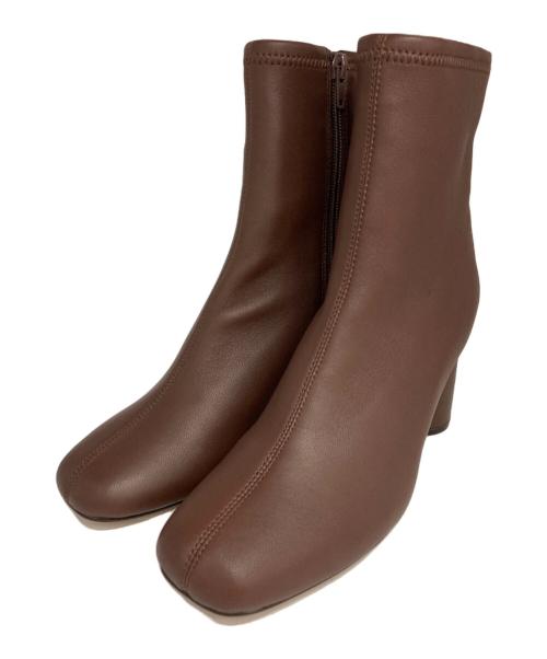 FRAY ID（フレイ アイディー）FRAY ID (フレイ アイディー) ストレッチショートブーツ ブラウン サイズ:JP37の古着・服飾アイテム