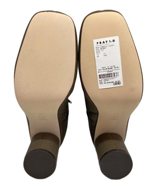 FRAY ID（フレイ アイディー）FRAY ID (フレイ アイディー) ストレッチショートブーツ グレー サイズ:37の古着・服飾アイテム