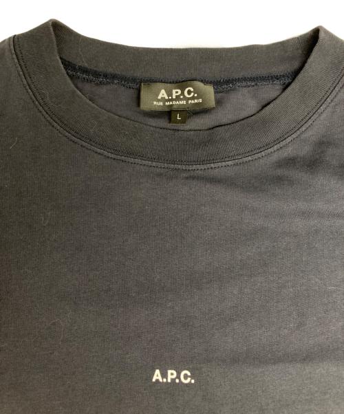 A.P.C.（アーペーセー）A.P.C. (アーペーセー) BOXY MICRO LOGO T-SHIRT/ボクシィ ミクロ ロゴ Tシャツ ネイビー サイズ:Lの古着・服飾アイテム