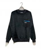 PALACEパレス）の古着「FLEECE POCKET DROP SHOULDER CREW/フロースポケットドロップショルダークルー」｜ブラック