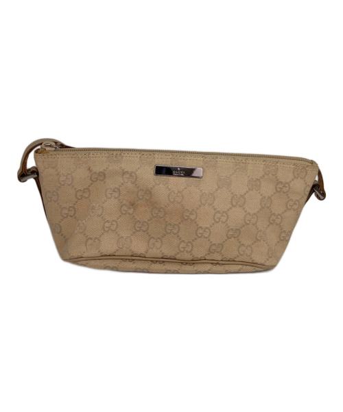 GUCCI（グッチ）GUCCI (グッチ) GGキャンバスアクセサリポーチ ブラウンの古着・服飾アイテム