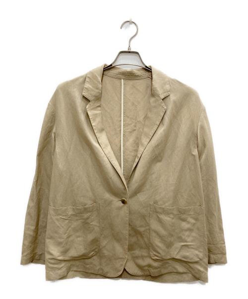 FRAMeWORK（フレームワーク）FRAMeWORK (フレームワーク) リネンレーヨンテーラードジャケット ベージュ サイズ:38の古着・服飾アイテム