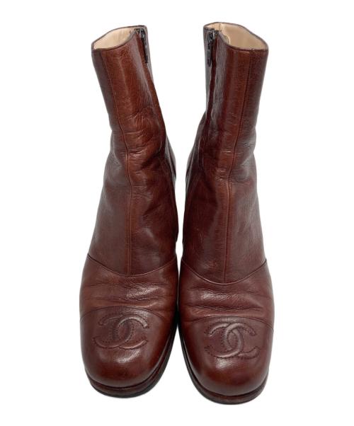 CHANEL（シャネル）CHANEL (シャネル) ココマークサイドジップブーツ ブラウン サイズ:36の古着・服飾アイテム