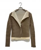 ISSEY MIYAKE FETEイッセイミヤケフェット）の古着「プリーツジャケット」｜ベージュ×ブラウン