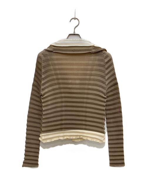 ISSEY MIYAKE FETE（イッセイミヤケフェット）ISSEY MIYAKE FETE (イッセイミヤケフェット) プリーツジャケット ベージュ×ブラウン サイズ:２の古着・服飾アイテム