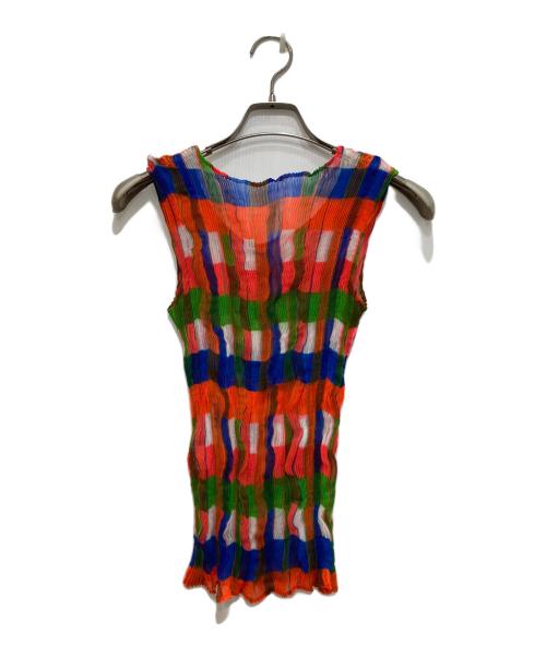 ISSEY MIYAKE（イッセイミヤケ）ISSEY MIYAKE (イッセイミヤケ) ノースリーブプリーツカットソー マルチカラー サイズ:2の古着・服飾アイテム