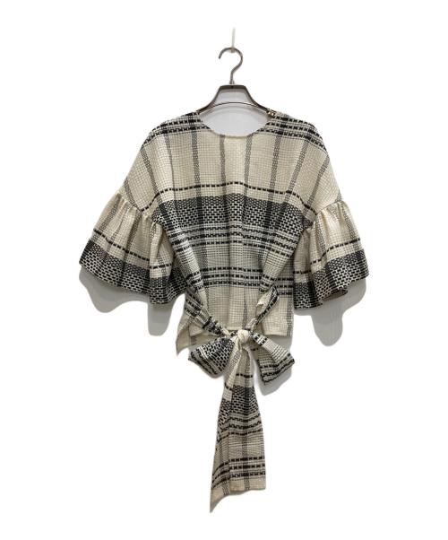 ELIN（エリン）ELIN (エリン) プレイドカシュクールトップス ベージュ サイズ:36の古着・服飾アイテム