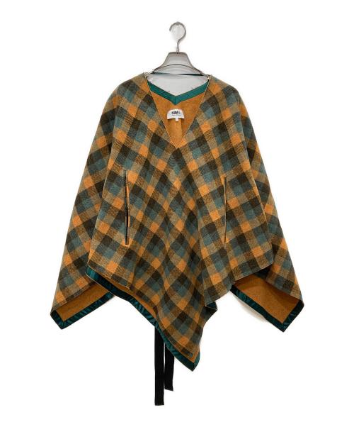 MM6 Maison Margiela（エムエムシックスメゾンマルジェラ）MM6 Maison Margiela (エムエムシックスメゾンマルジェラ) マルチカラーポンチョコート ブラウン サイズ:Ｍの古着・服飾アイテム
