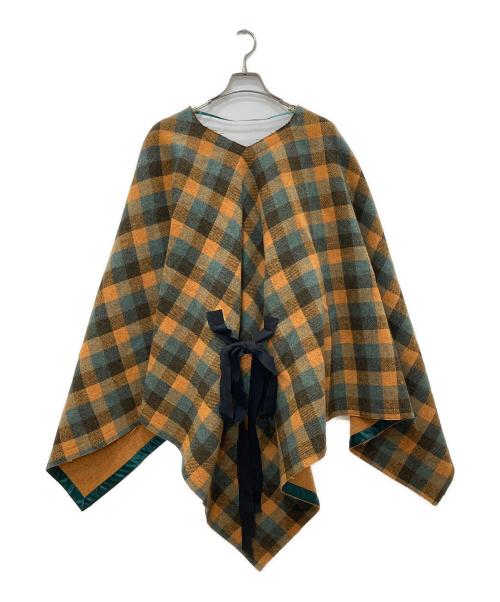 MM6 Maison Margiela（エムエムシックスメゾンマルジェラ）MM6 Maison Margiela (エムエムシックスメゾンマルジェラ) マルチカラーポンチョコート ブラウン サイズ:Ｍの古着・服飾アイテム