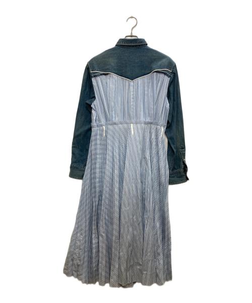 sacai（サカイ）sacai (サカイ) ギャザー ロングワンピース インディゴ サイズ:１の古着・服飾アイテム