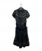 sacaiサカイ）の古着「リネン混 ドッキング ウエスタン ワンピース」｜ブラック