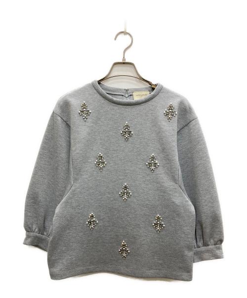 UNITED ARROWS TOKYO（ユナイテッドアローズトウキョウ）UNITED ARROWS TOKYO (ユナイテッドアローズトウキョウ) ビジュー スウェット プルオーバー グレー サイズ:Freeの古着・服飾アイテム